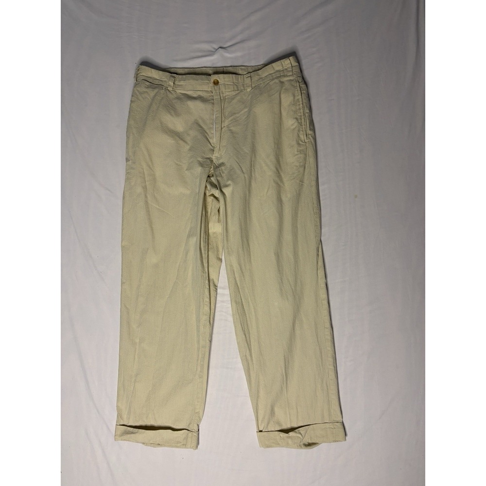 Bills Khakis Corduroy Pants Men's Size 36x30 Beige Straight Leg Cuffed USA Made